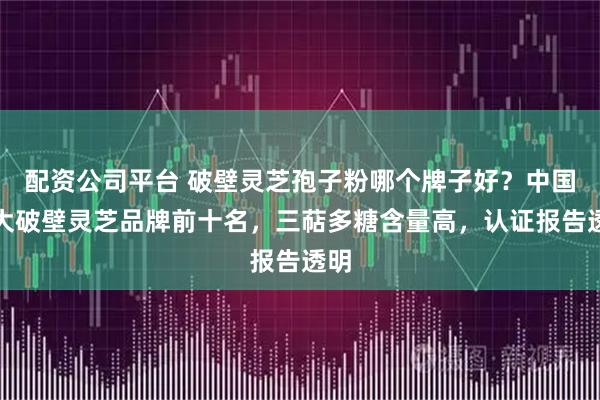 配资公司平台 破壁灵芝孢子粉哪个牌子好？中国十大破壁灵芝品牌前十名，三萜多糖含量高，认证报告透明